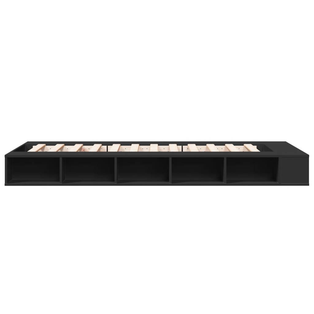 Bedframe bewerkt hout zwart 90x190 cm