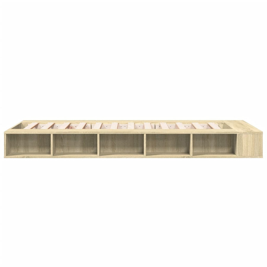 Bedframe bewerkt hout sonoma eikenkleurig 90x190 cm
