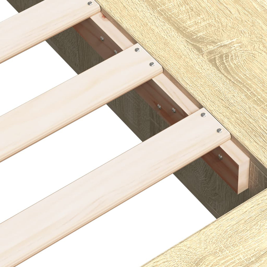 Bedframe bewerkt hout sonoma eikenkleurig 90x190 cm