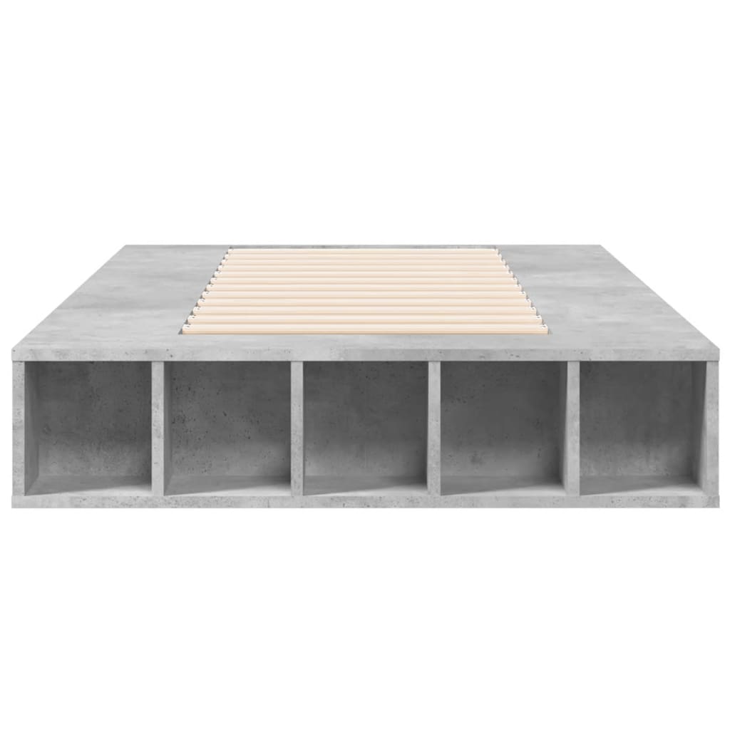 Bedframe bewerkt hout betongrijs 90x190 cm
