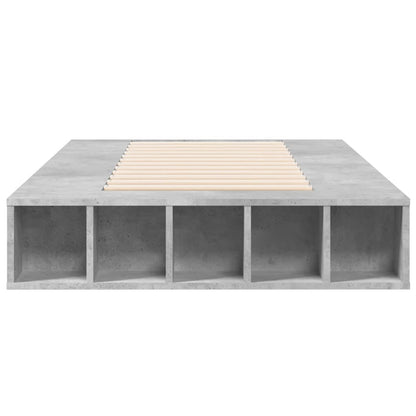 Bedframe bewerkt hout betongrijs 90x190 cm