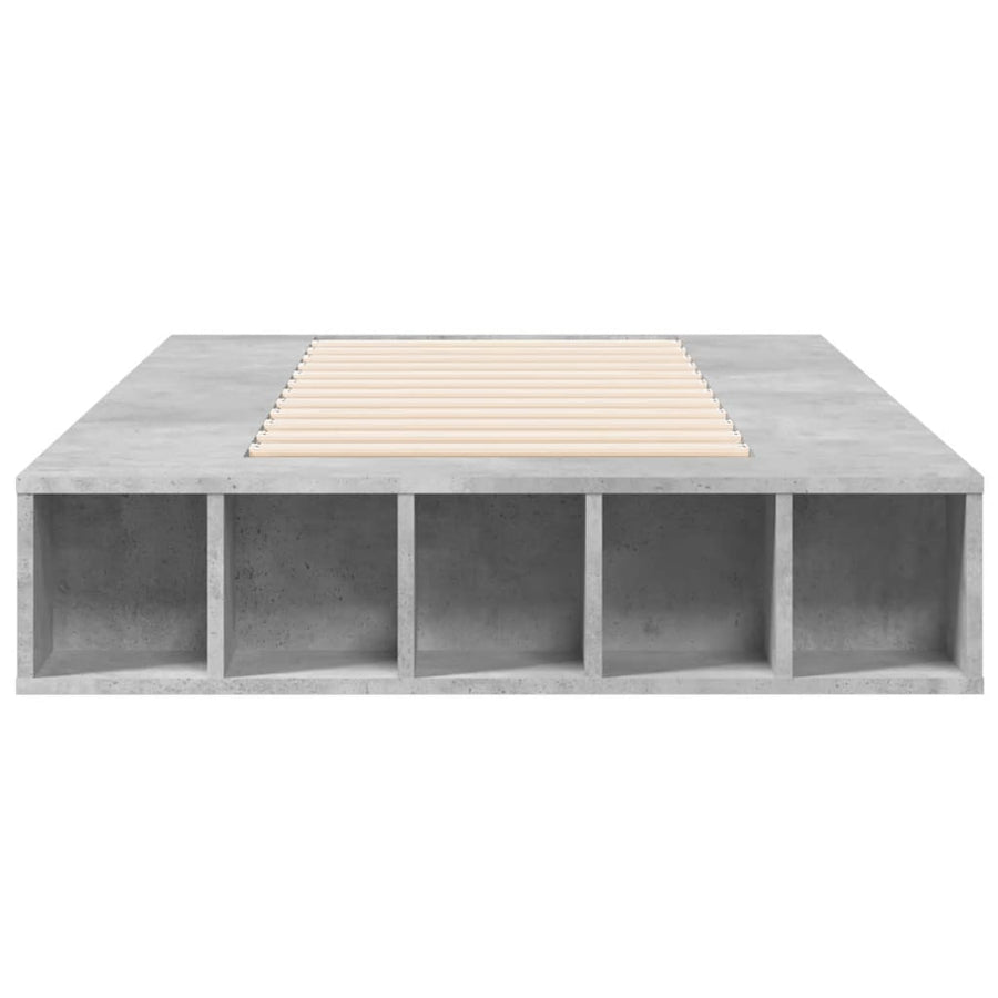 Bedframe bewerkt hout betongrijs 90x190 cm