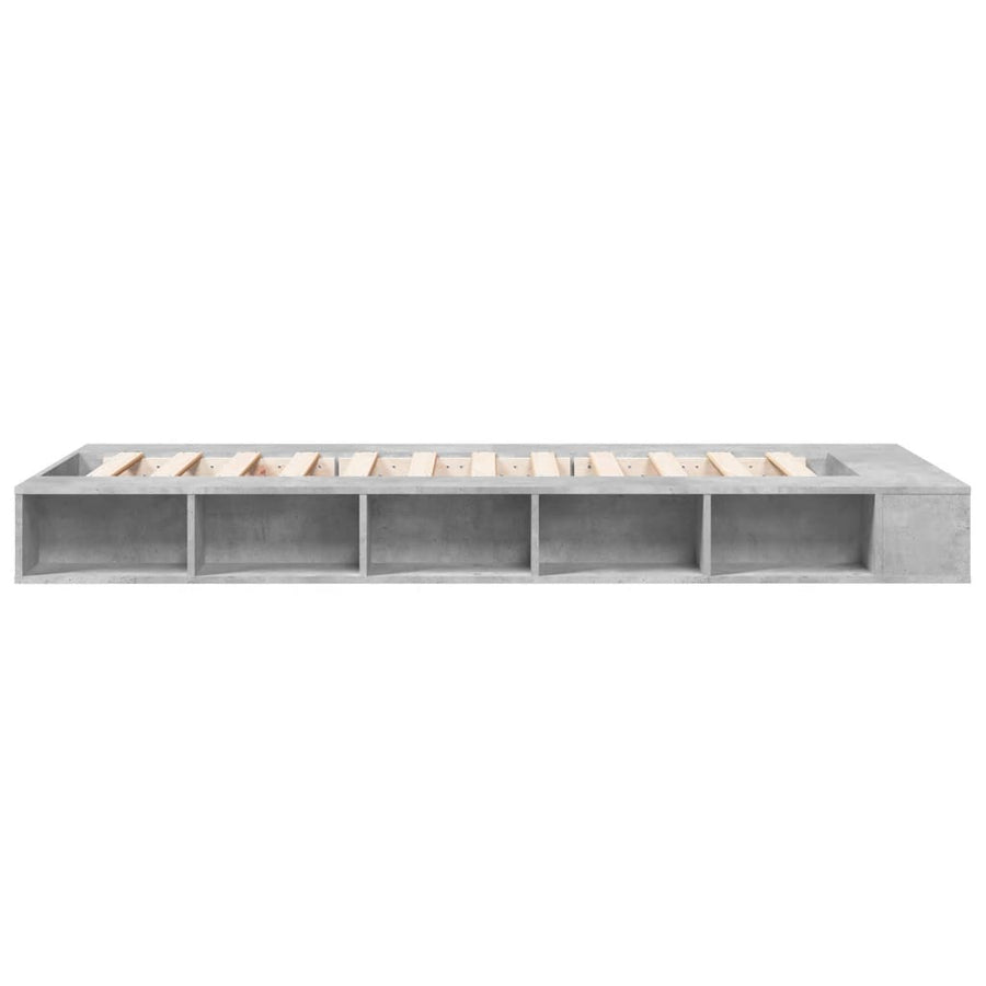Bedframe bewerkt hout betongrijs 90x190 cm