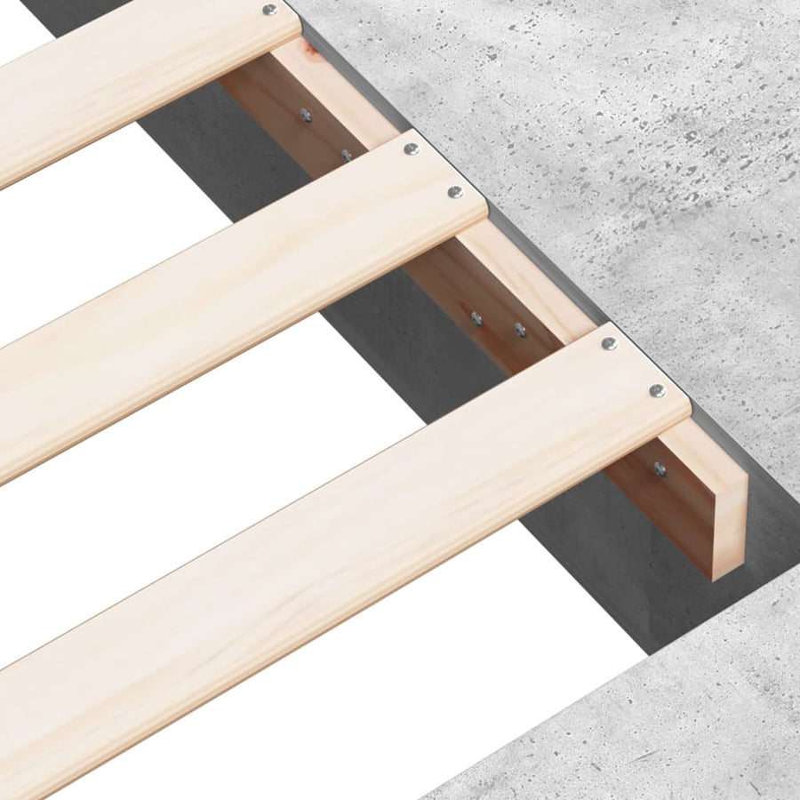 Bedframe bewerkt hout betongrijs 90x190 cm