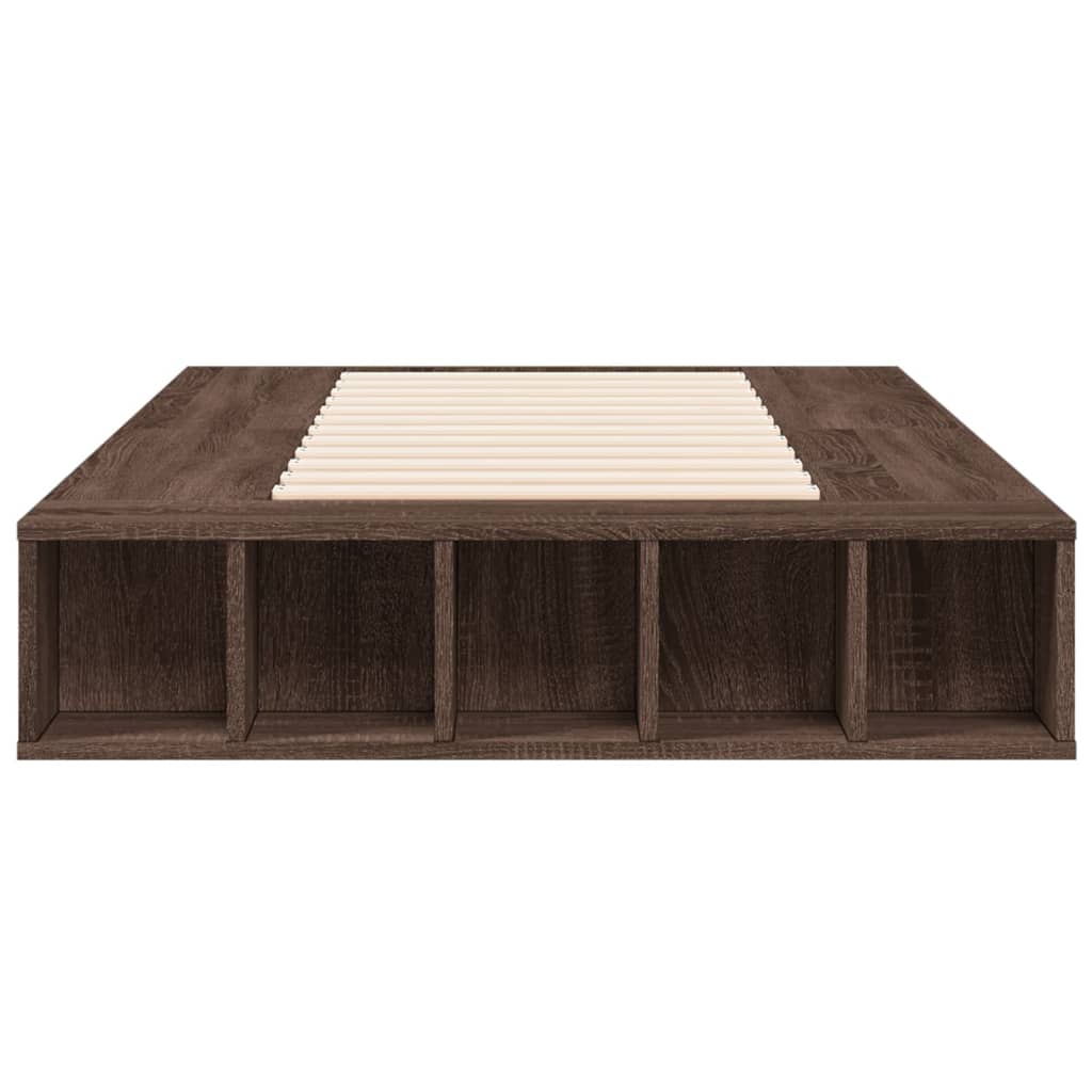 Bedframe bewerkt hout bruin eikenkleur 90x190 cm