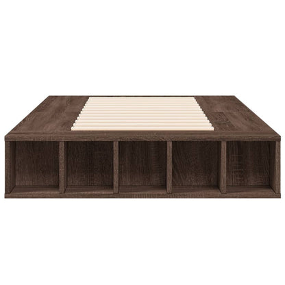 Bedframe bewerkt hout bruin eikenkleur 90x190 cm