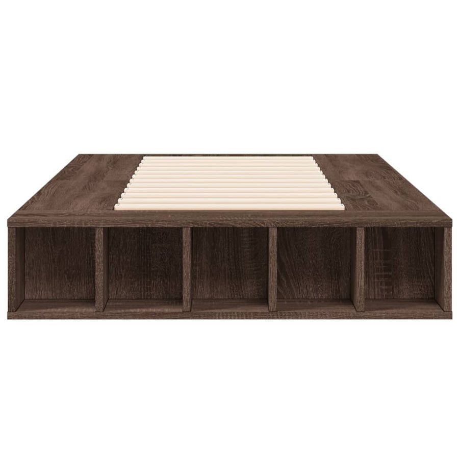 Bedframe bewerkt hout bruin eikenkleur 90x190 cm