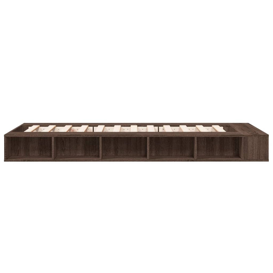 Bedframe bewerkt hout bruin eikenkleur 90x190 cm
