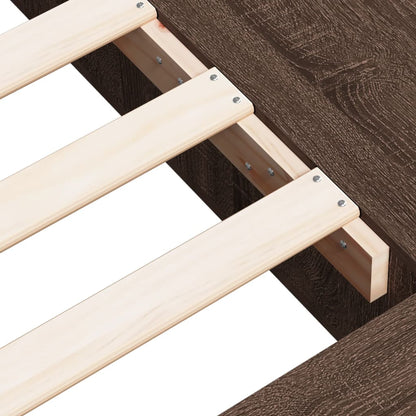 Bedframe bewerkt hout bruin eikenkleur 90x190 cm