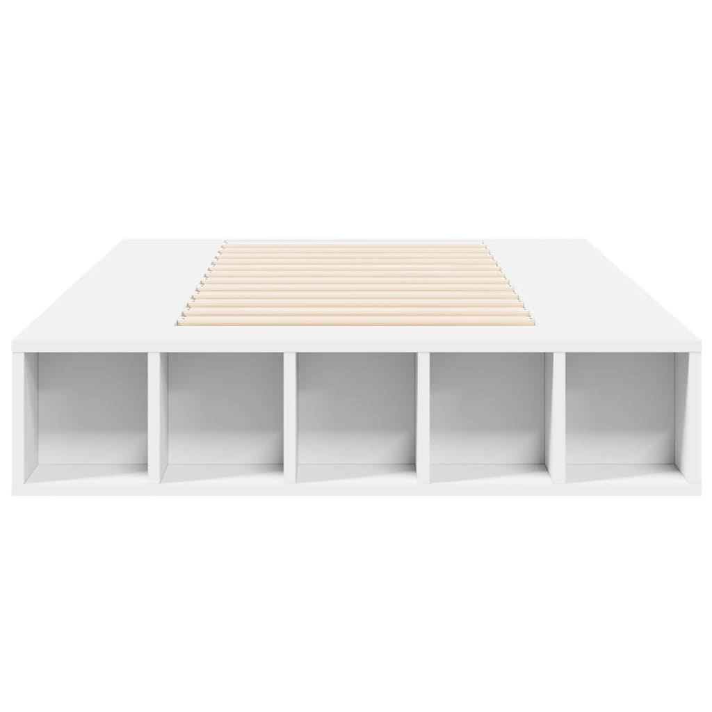 Bedframe bewerkt hout wit 75x190 cm