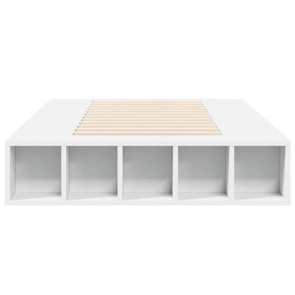 Bedframe bewerkt hout wit 75x190 cm