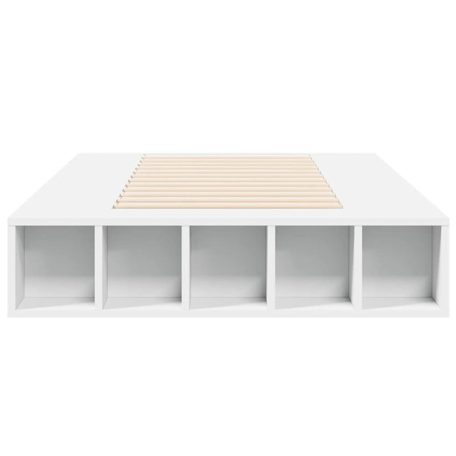 Bedframe bewerkt hout wit 75x190 cm