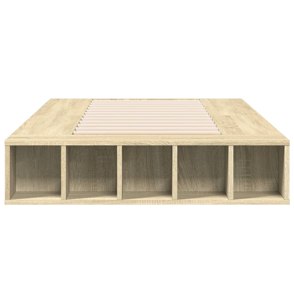 Bedframe bewerkt hout sonoma eikenkleurig 75x190 cm