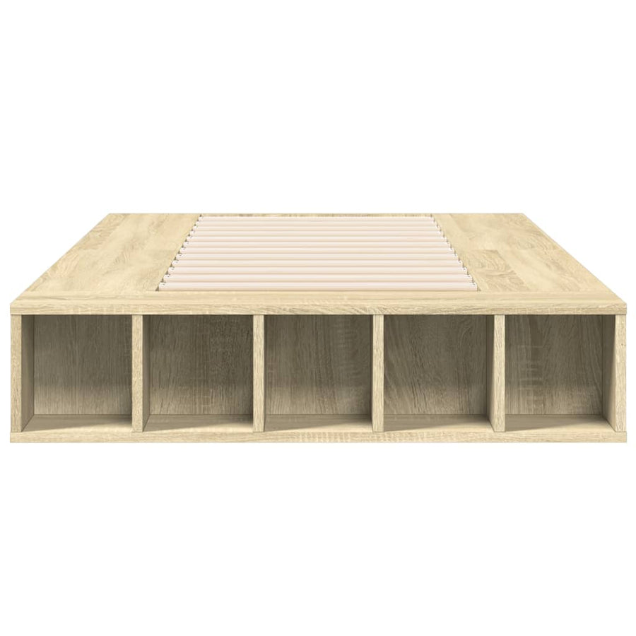 Bedframe bewerkt hout sonoma eikenkleurig 75x190 cm