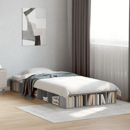 Bedframe bewerkt hout grijs sonoma eikenkleurig 75x190 cm