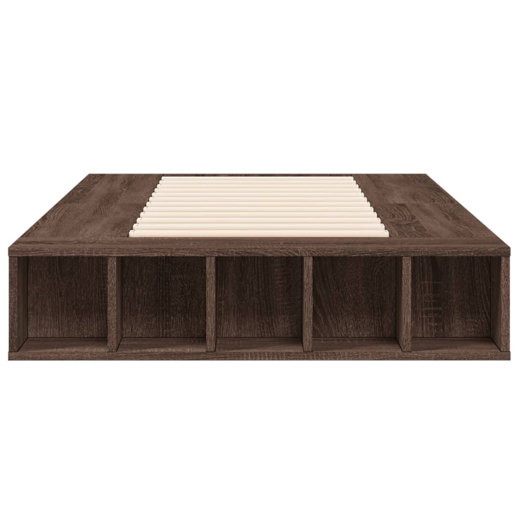 Bedframe bewerkt hout bruin eikenkleur 75x190 cm