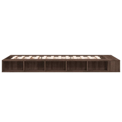 Bedframe bewerkt hout bruin eikenkleur 75x190 cm