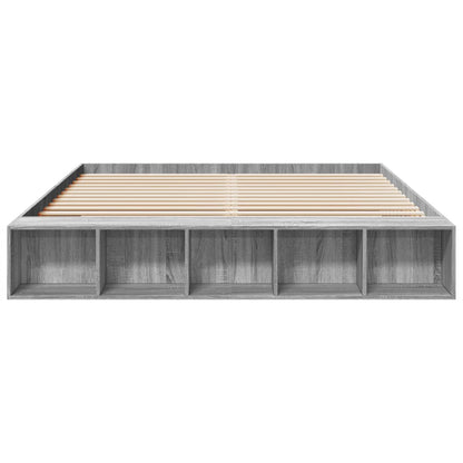 Bedframe bewerkt hout grijs sonoma eikenkleurig 200x200 cm