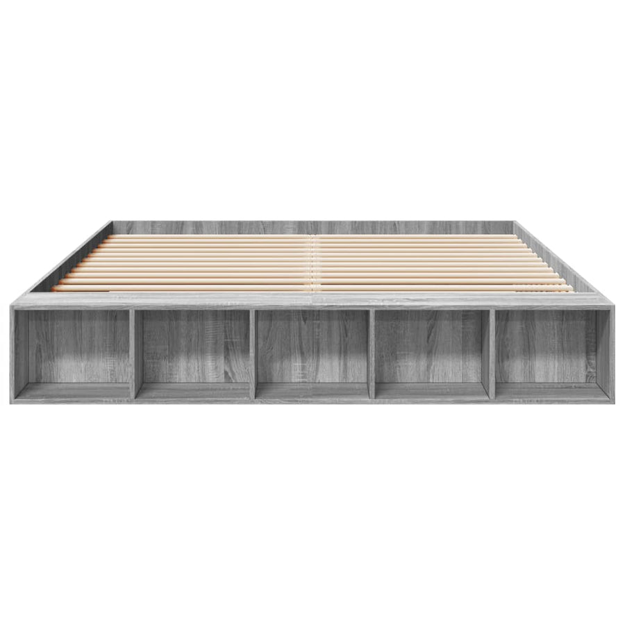Bedframe bewerkt hout grijs sonoma eikenkleurig 200x200 cm
