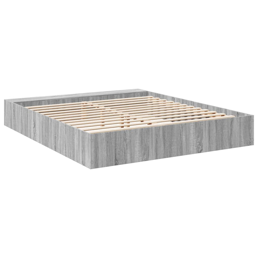 Bedframe bewerkt hout grijs sonoma eikenkleurig 200x200 cm