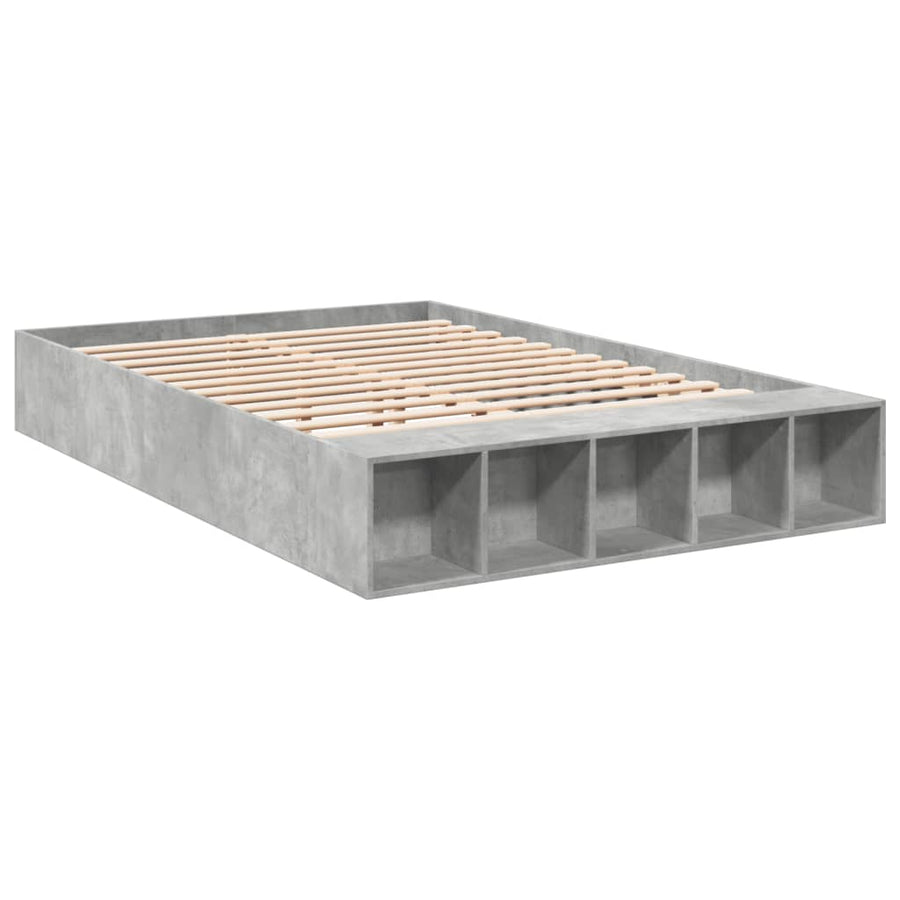 Bedframe bewerkt hout betongrijs 160x200 cm
