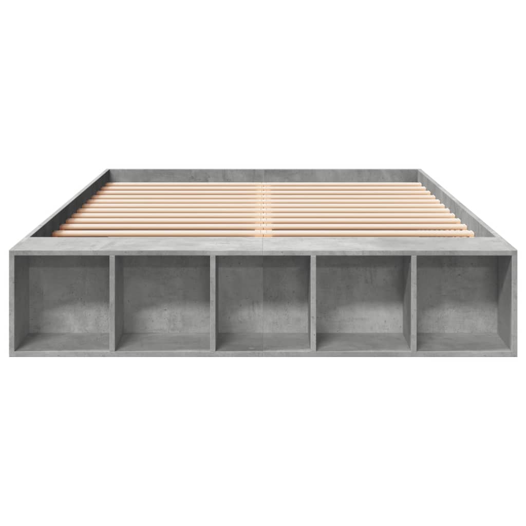 Bedframe bewerkt hout betongrijs 160x200 cm