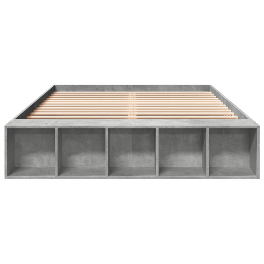 Bedframe bewerkt hout betongrijs 160x200 cm