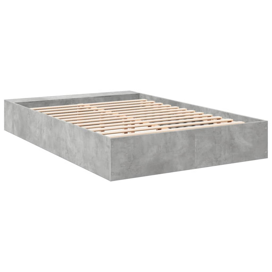 Bedframe bewerkt hout betongrijs 160x200 cm