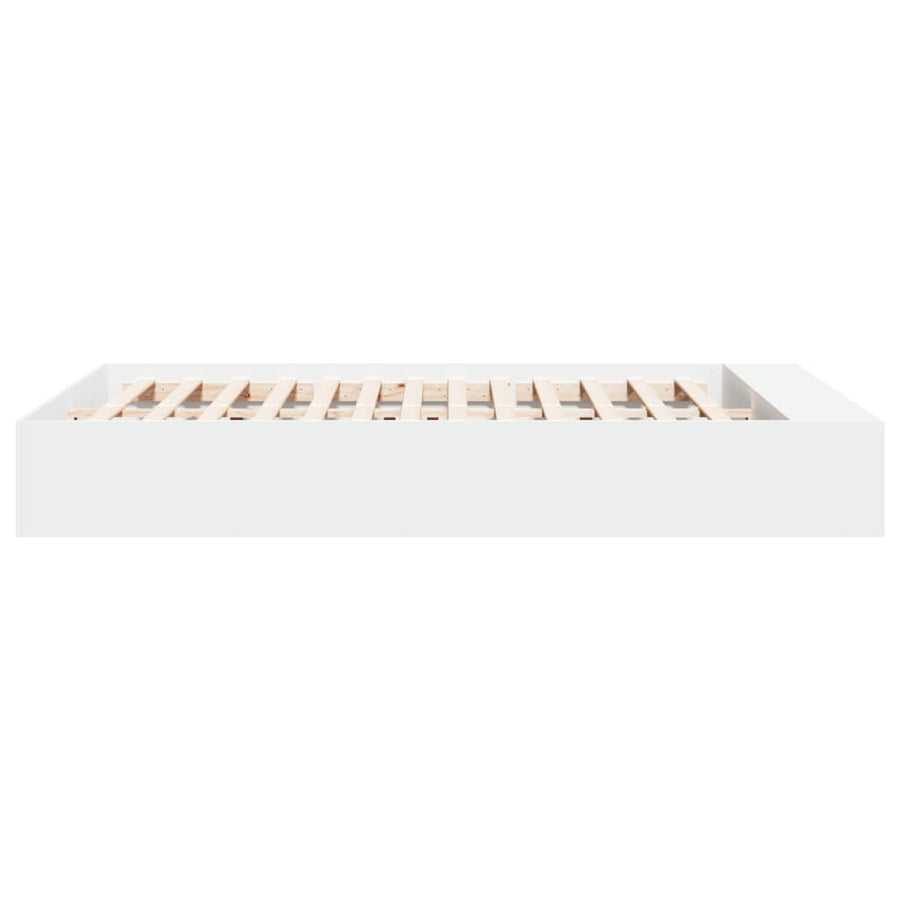 Bedframe bewerkt hout wit 150x200 cm