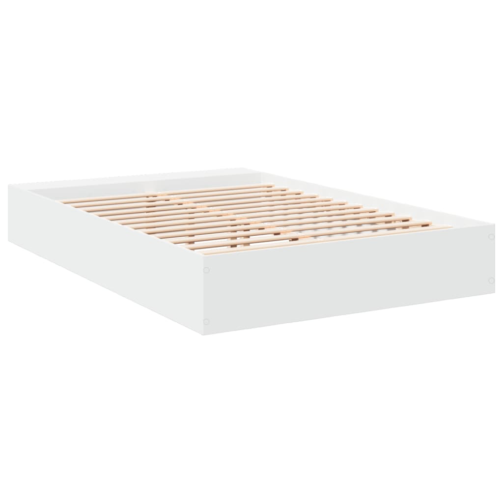 Bedframe bewerkt hout wit 150x200 cm