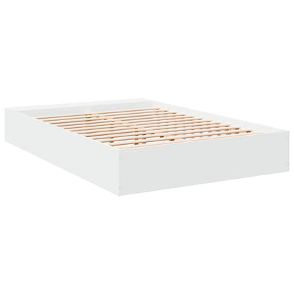 Bedframe bewerkt hout wit 150x200 cm