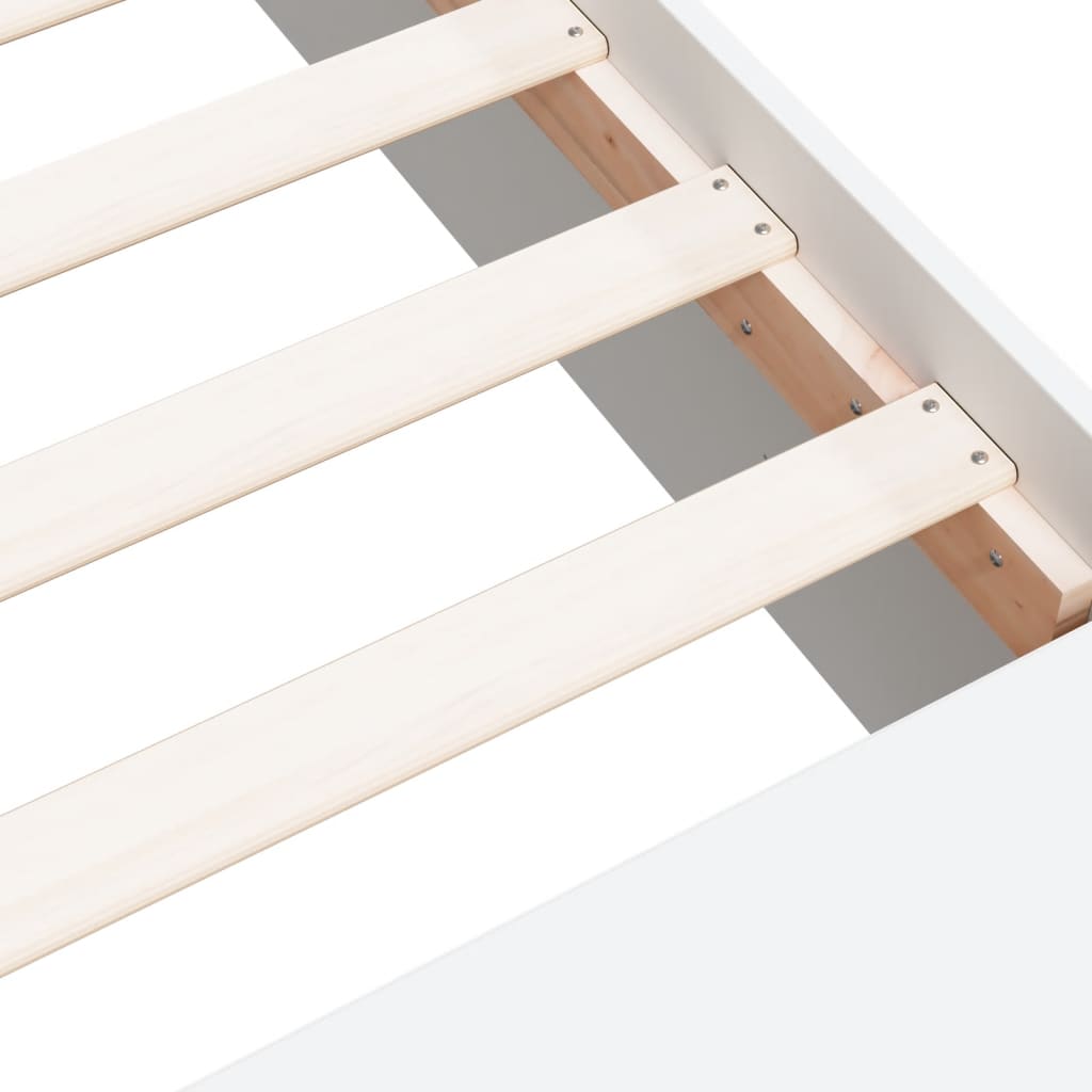 Bedframe bewerkt hout wit 150x200 cm