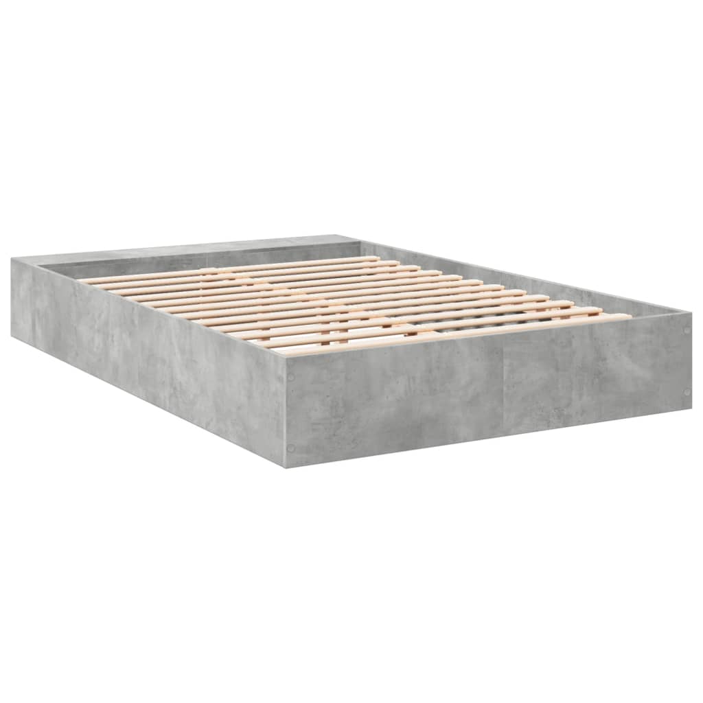 Bedframe bewerkt hout betongrijs 150x200 cm