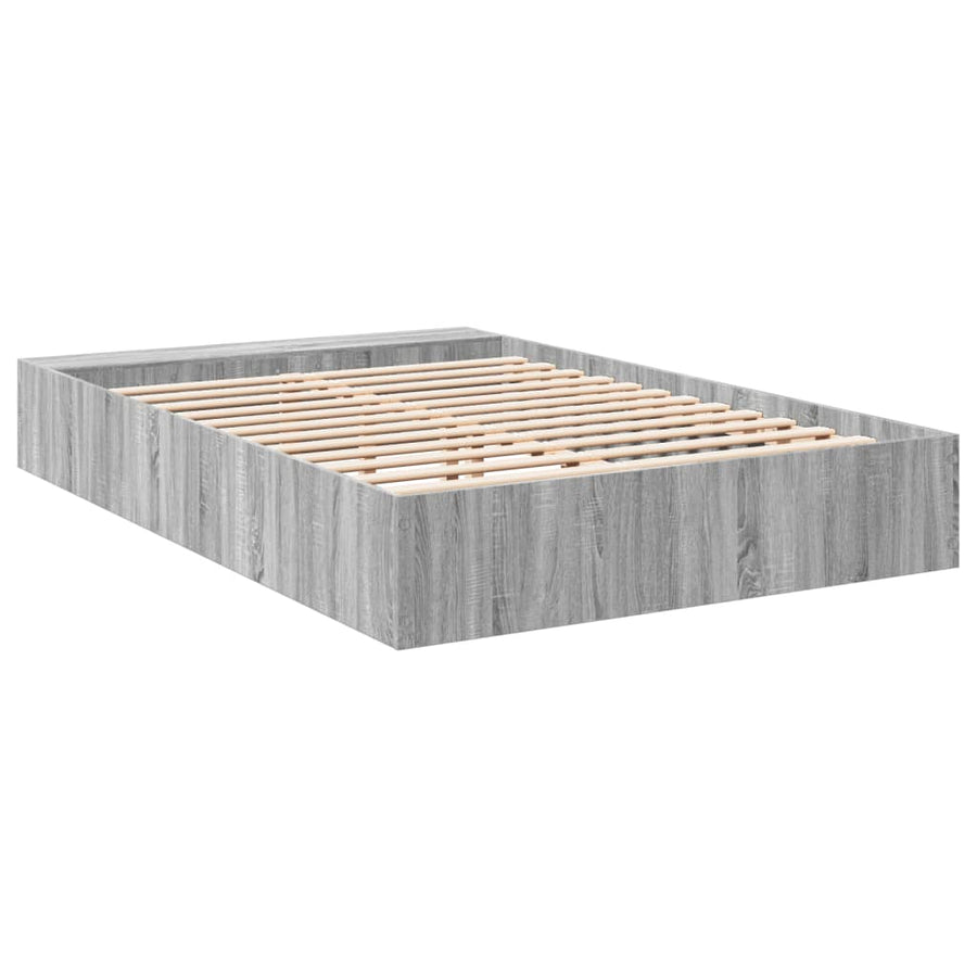 Bedframe bewerkt hout grijs sonoma eikenkleurig 140x200 cm