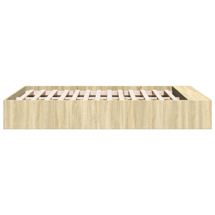 Bedframe bewerkt hout sonoma eikenkleurig 120x200 cm