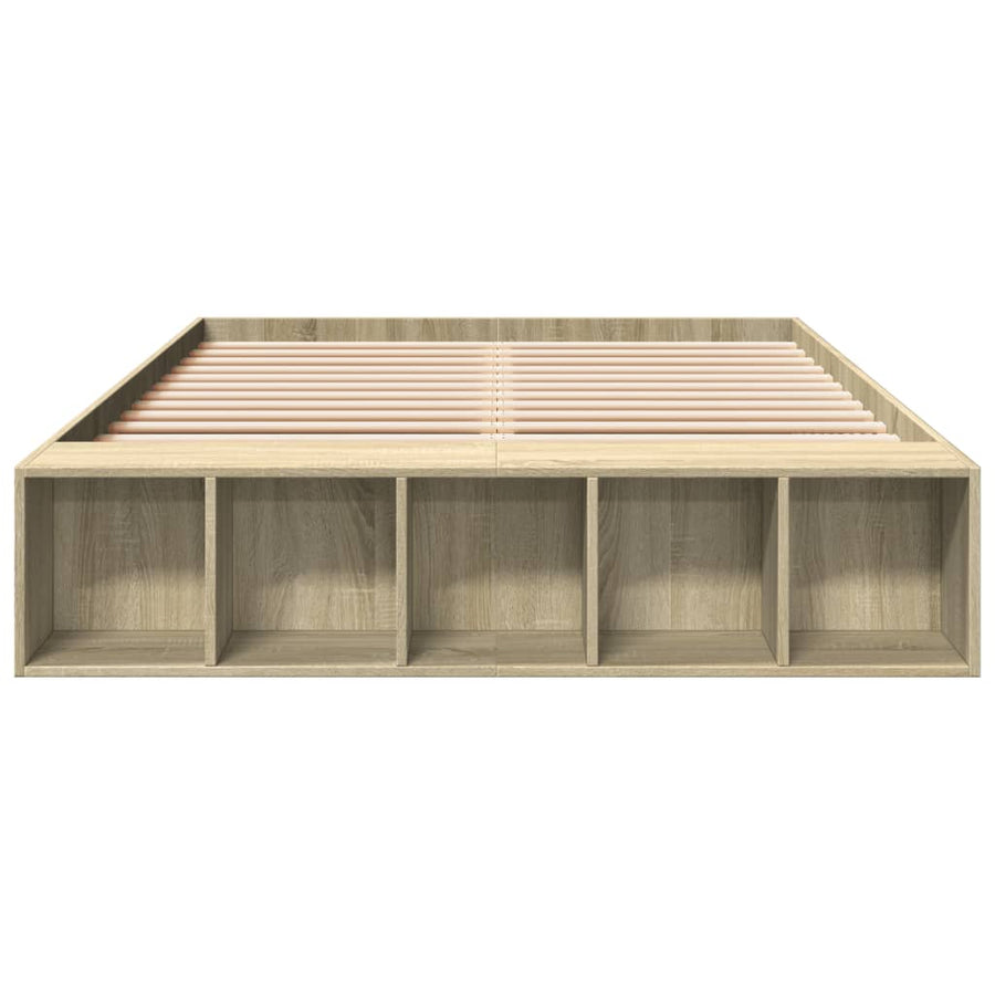Bedframe bewerkt hout sonoma eikenkleurig 135x190 cm