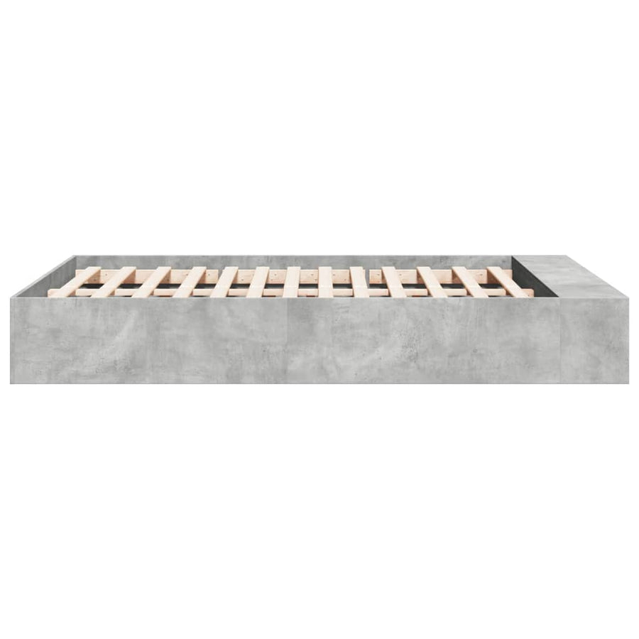 Bedframe bewerkt hout betongrijs 135x190 cm