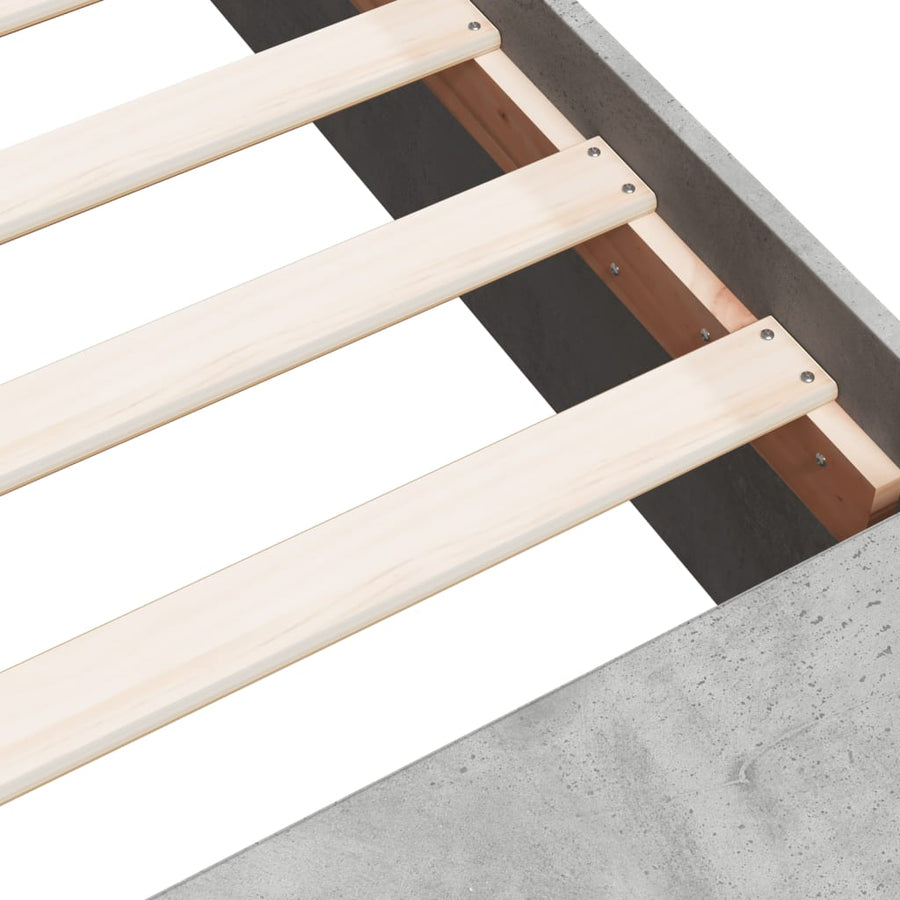 Bedframe bewerkt hout betongrijs 135x190 cm