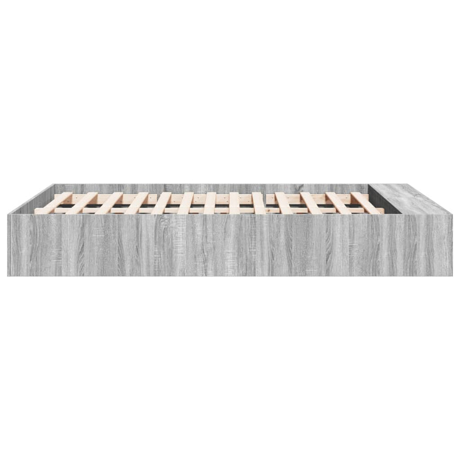 Bedframe bewerkt hout grijs sonoma eikenkleurig 135x190 cm