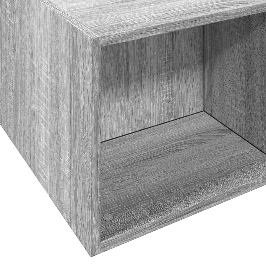 Bedframe bewerkt hout grijs sonoma eikenkleurig 135x190 cm