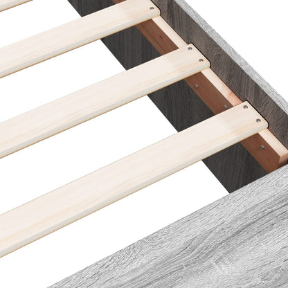 Bedframe bewerkt hout grijs sonoma eikenkleurig 135x190 cm