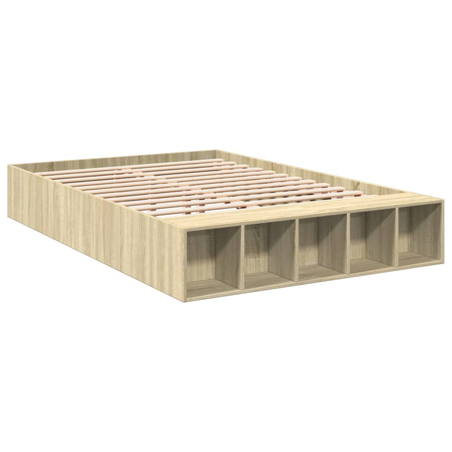 Bedframe bewerkt hout sonoma eikenkleurig 120x190 cm