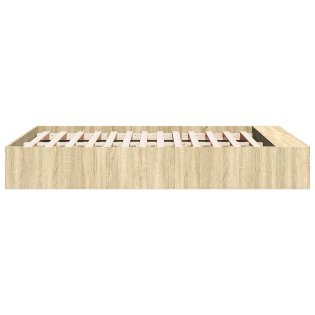 Bedframe bewerkt hout sonoma eikenkleurig 120x190 cm
