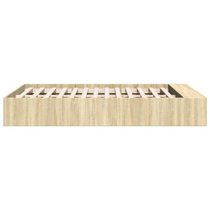 Bedframe bewerkt hout sonoma eikenkleurig 120x190 cm