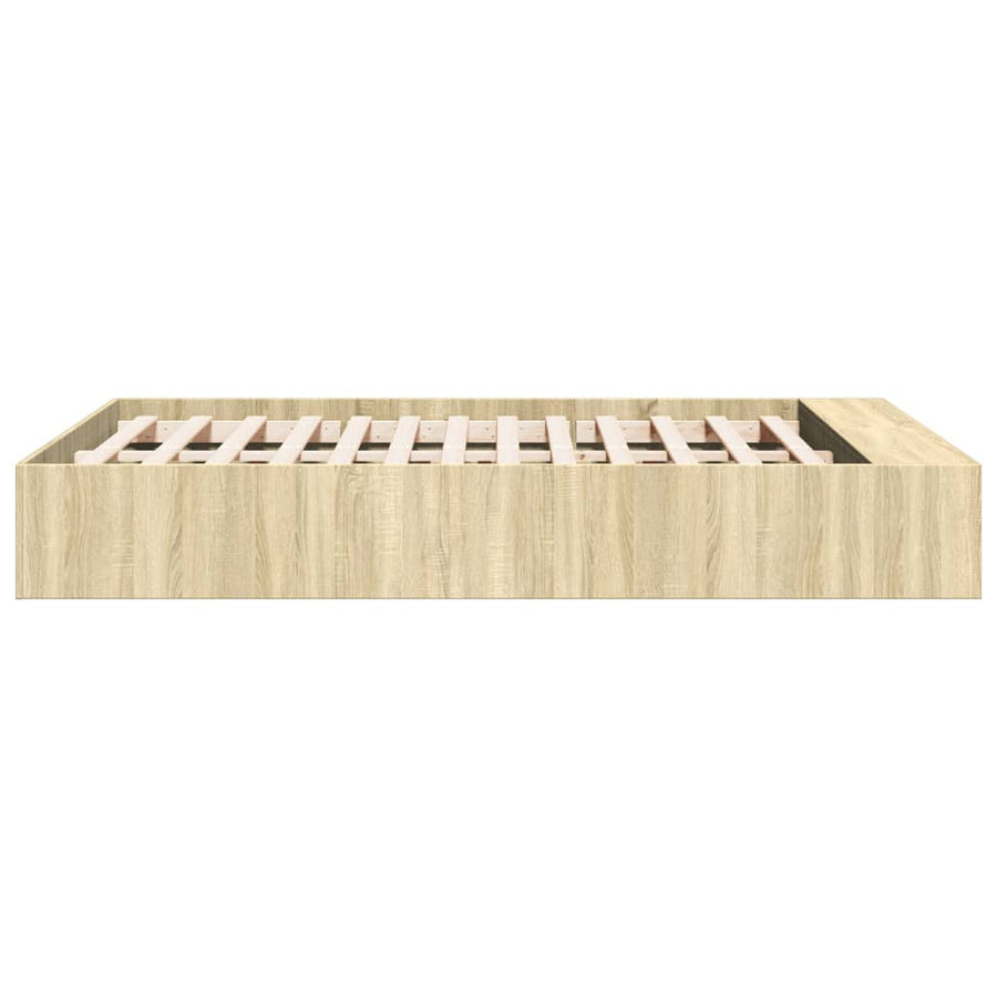 Bedframe bewerkt hout sonoma eikenkleurig 120x190 cm