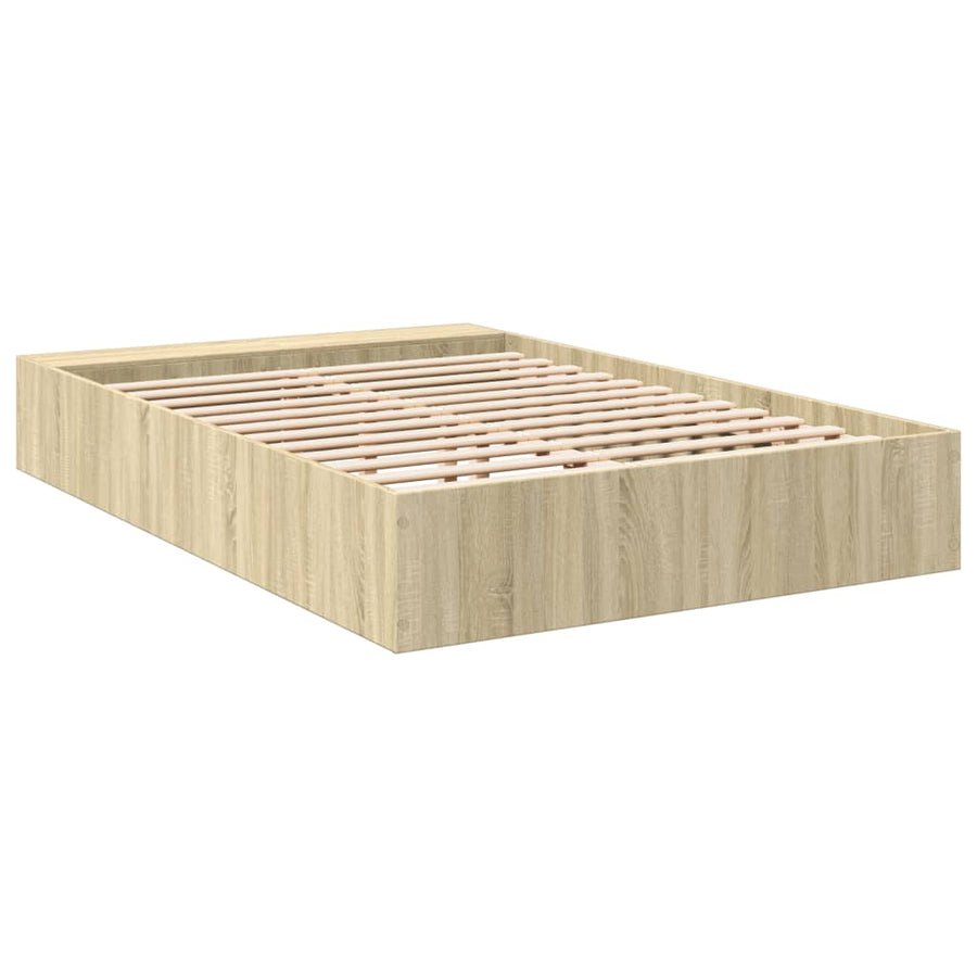 Bedframe bewerkt hout sonoma eikenkleurig 120x190 cm