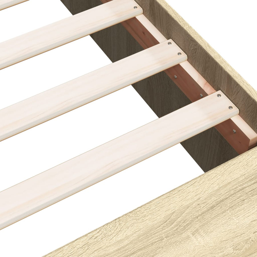 Bedframe bewerkt hout sonoma eikenkleurig 120x190 cm