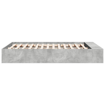 Bedframe bewerkt hout betongrijs 120x190 cm