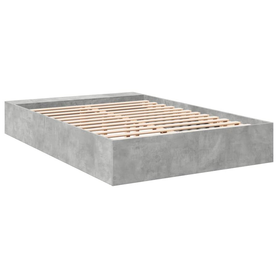 Bedframe bewerkt hout betongrijs 120x190 cm