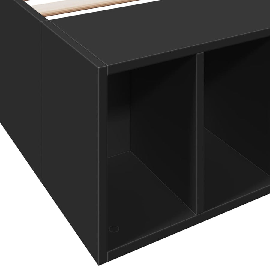 Bedframe bewerkt hout zwart 100x200 cm
